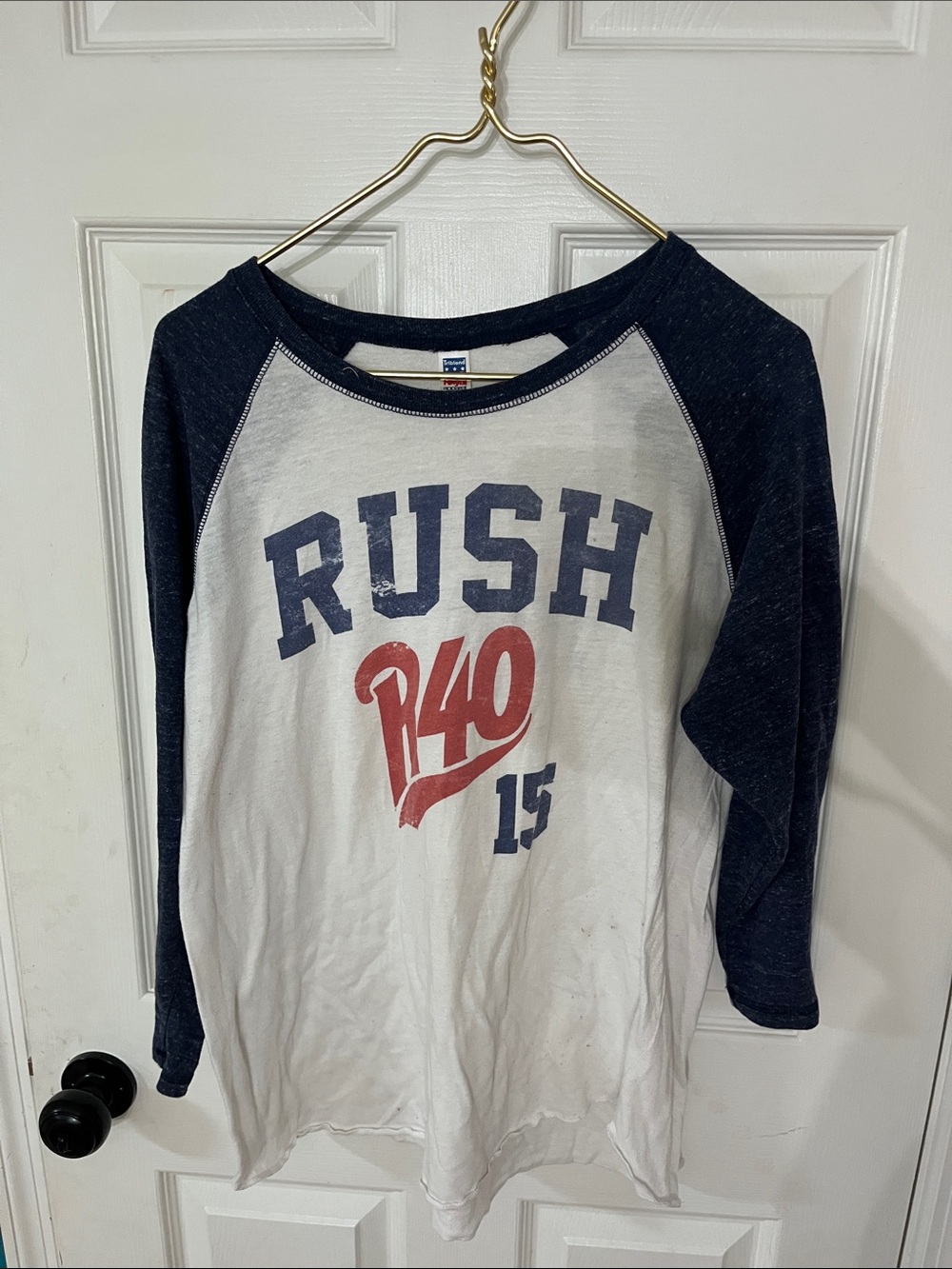 Rush band T shirt raglan R40 tour size XL